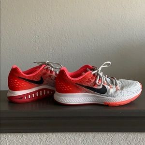 NIKE Zoom Structure 19-Coral and Grey Tennis Shoes